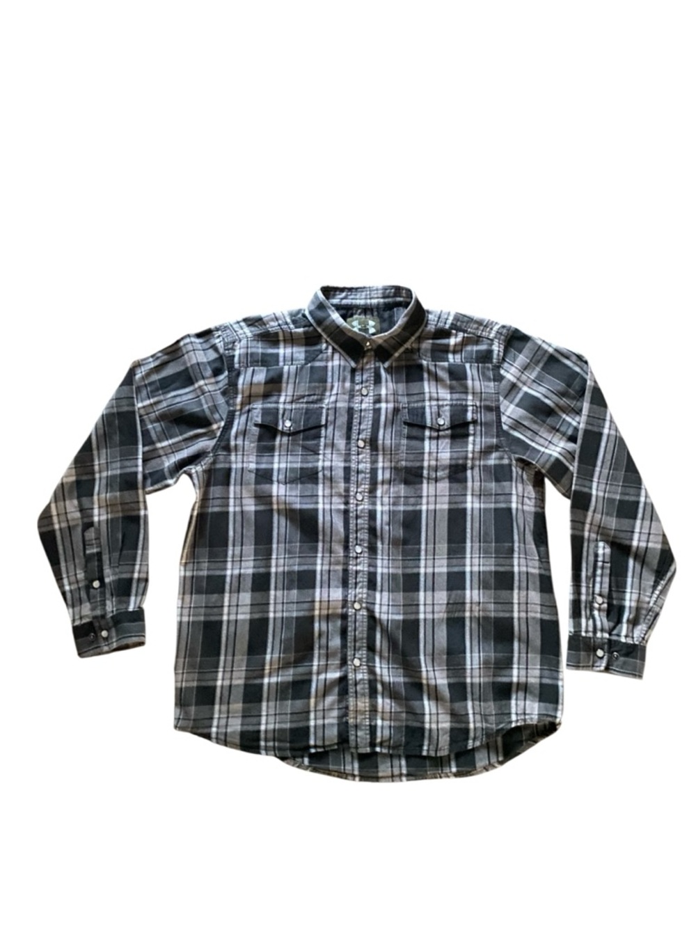 Mens Under Armour Plaid Pearl snap long sleeve Shirt XL